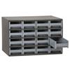 Akro-Mils® 19-Series Heavy-Duty Steel Storage Cabinet, 16 Drawer (Drawer Dimensions: 2 1/8"H x 4"W x 10 9/16"D), Gray, 1/Each Akro-Mils® 19-Series Heavy-Duty Steel Storage Cabinet, 16 Drawer (Drawer Dimensions: 2 1/8"H x 4"W x 10 9/16"D), Gray, 1/Each