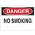 Brady® "Danger No Smoking" Plastic Safety Sign, 1/Each Brady® "Danger No Smoking" Plastic Safety Sign, 1/Each