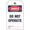 Brady® Lockout Tags, Danger: "Do Not Operate", Vinyl, 5 1/2" x 3", Red/Black/White, 25/Pkg Brady® Lockout Tags, Danger: "Do Not Operate", Vinyl, 5 1/2" x 3", Red/Black/White, 25/Pkg