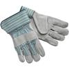 MCR Safety® Select Shoulder Leather Palm Gloves, "C" Grade, Rubberized Cuffs, ANSI Abrasion 4, Puncture 5, Contact Heat 3, Large, Striped/Gray, 12/Pair MCR Safety® Select Shoulder Leather Palm Gloves, "C" Grade, Rubberized Cuffs, ANSI Abrasion 4, Puncture 5, Contact Heat 3, Large, Striped/Gray, 12/Pair