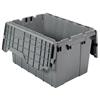 Akro-Mils® Attached Lid Container, 12 gal, 21 1/2"L x 12 1/2"H x 15"W, Gray, 1/Each Akro-Mils® Attached Lid Container, 12 gal, 21 1/2"L x 12 1/2"H x 15"W, Gray, 1/Each