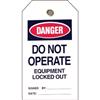 Brady® Lockout Tags, Danger: "Do Not Operate Equipment...", Vinyl, 5 1/2" x 3", Red/Black/White, 25/Pkg Brady® Lockout Tags, Danger: "Do Not Operate Equipment...", Vinyl, 5 1/2" x 3", Red/Black/White, 25/Pkg