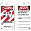 Brady® Lockout Tags, Danger: "Do Not Operate", Striped Cardstock, 5 3/4" x 3", Red/Black/White, 25/Pkg Brady® Lockout Tags, Danger: "Do Not Operate", Striped Cardstock, 5 3/4" x 3", Red/Black/White, 25/Pkg