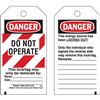 Brady® Lockout Tags, Danger: "Do Not Operate" Striped Heavy-Duty Polyester, 5 1/2" x 3", Red/Black/White, 25/Pkg Brady® Lockout Tags, Danger: "Do Not Operate" Striped Heavy-Duty Polyester, 5 1/2" x 3", Red/Black/White, 25/Pkg