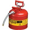 Justrite® Type II Safety Can, 2 gal, 5/8" Hose, Red, 1/Each Justrite® Type II Safety Can, 2 gal, 5/8" Hose, Red, 1/Each