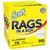 Scott® Rags In A Box, 9" x 12", White, 8 Boxes/200 Each Scott® Rags In A Box, 9" x 12", White, 8 Boxes/200 Each