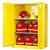 Justrite® Sure-Grip® EX Safety Cabinet w/ Manual Doors, 90 gal, 65"H x 43"W x 34"D, 2 Shelves, Yellow, 1/Each Justrite® Sure-Grip® EX Safety Cabinet w/ Manual Doors, 90 gal, 65"H x 43"W x 34"D, 2 Shelves, Yellow, 1/Each