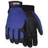 MCR Safety® Mechanics Clarino® Synthetic Leather Palm Gloves, ANSI Abrasion 3, Puncture 2, Contact Heat 2, X-Large, Blue/Black, 1/Pair MCR Safety® Mechanics Clarino® Synthetic Leather Palm Gloves, ANSI Abrasion 3, Puncture 2, Contact Heat 2, X-Large, Blue/Black, 1/Pair