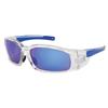 MCR Safety® Swagger® Eyewear, Clear Frame, Blue Diamond Mirror Lens, 1/Each MCR Safety® Swagger® Eyewear, Clear Frame, Blue Diamond Mirror Lens, 1/Each