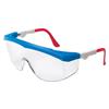 MCR Safety® Tomahawk® Eyewear, Blue Frame w/ Red/White Temples, Clear Lens, 1/Each MCR Safety® Tomahawk® Eyewear, Blue Frame w/ Red/White Temples, Clear Lens, 1/Each