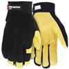MCR Safety® Mechanics Deerskin Leather Palm Gloves, ANSI Abrasion 3, Puncture 4, Contact Heat 2, 2X-Large, Gold/Black, 1/Pair MCR Safety® Mechanics Deerskin Leather Palm Gloves, ANSI Abrasion 3, Puncture 4, Contact Heat 2, 2X-Large, Gold/Black, 1/Pair