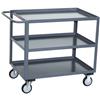 Jamco Service Cart, 3 Shelves, 30"L x 35"H x 18"W, Gray, 1/Each Jamco Service Cart, 3 Shelves, 30"L x 35"H x 18"W, Gray, 1/Each