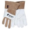 MCR Safety® Top Grain Goatskin Welding Drivers w/ Split Leather Backs, 4 1/2" Cuff, Large, White/Brown, 1/Pair MCR Safety® Top Grain Goatskin Welding Drivers w/ Split Leather Backs, 4 1/2" Cuff, Large, White/Brown, 1/Pair