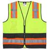 MCR Safety® Luminator™ ANSI Class 2 Solid Front/Mesh Back Safety Vest, 4X-Large, Lime/Black, 1/Each MCR Safety® Luminator™ ANSI Class 2 Solid Front/Mesh Back Safety Vest, 4X-Large, Lime/Black, 1/Each