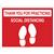 Brady® "Thank You For Practicing Social Distancing" Floor Sign, Red/White, 1/Each Brady® "Thank You For Practicing Social Distancing" Floor Sign, Red/White, 1/Each